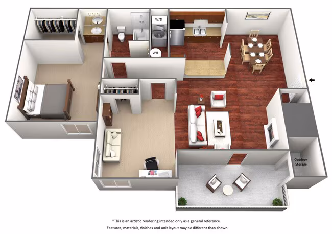 One Bed One Bath + Den - A3 0524 floor plan